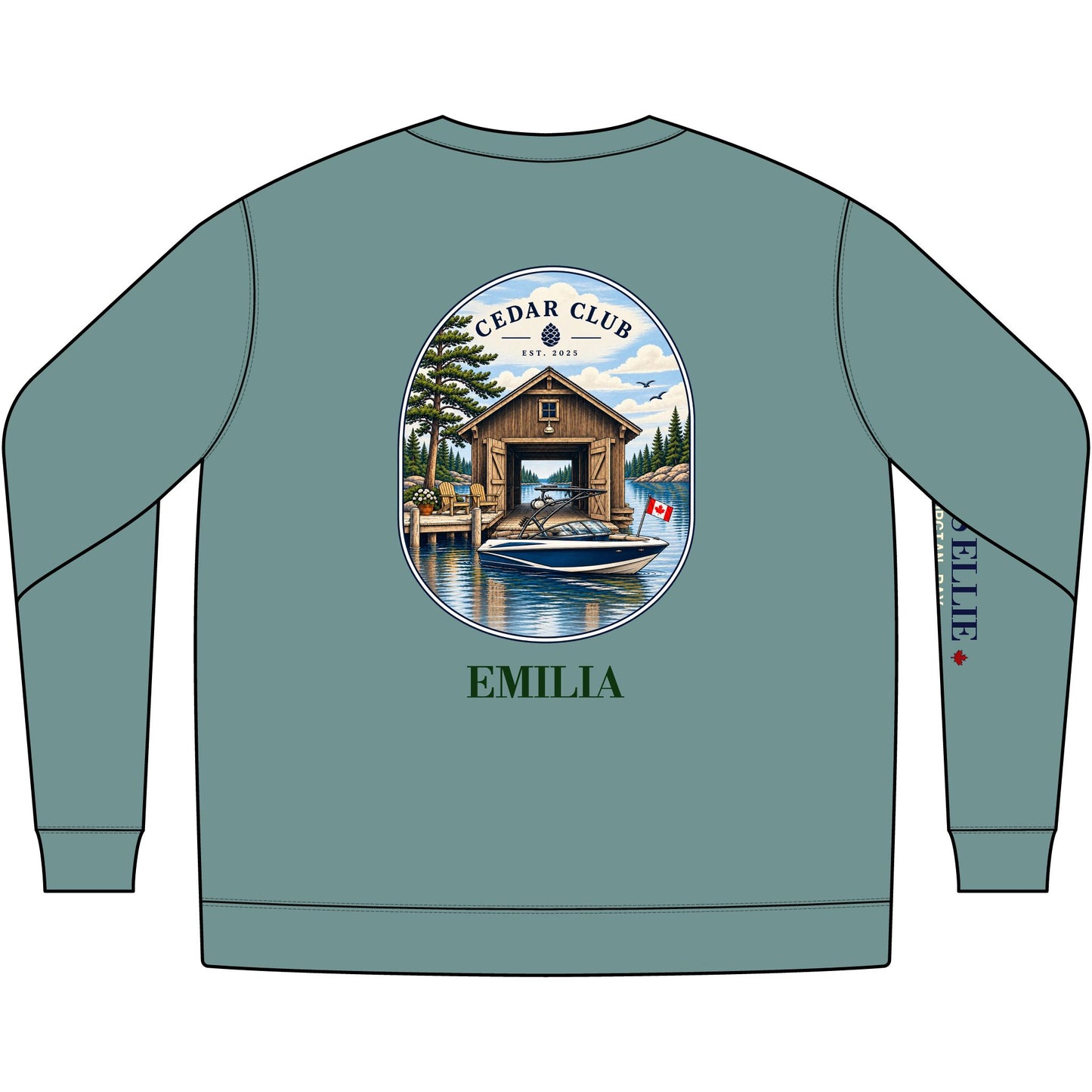 Cedar Club Crewneck Sweatshirt — Wake boat