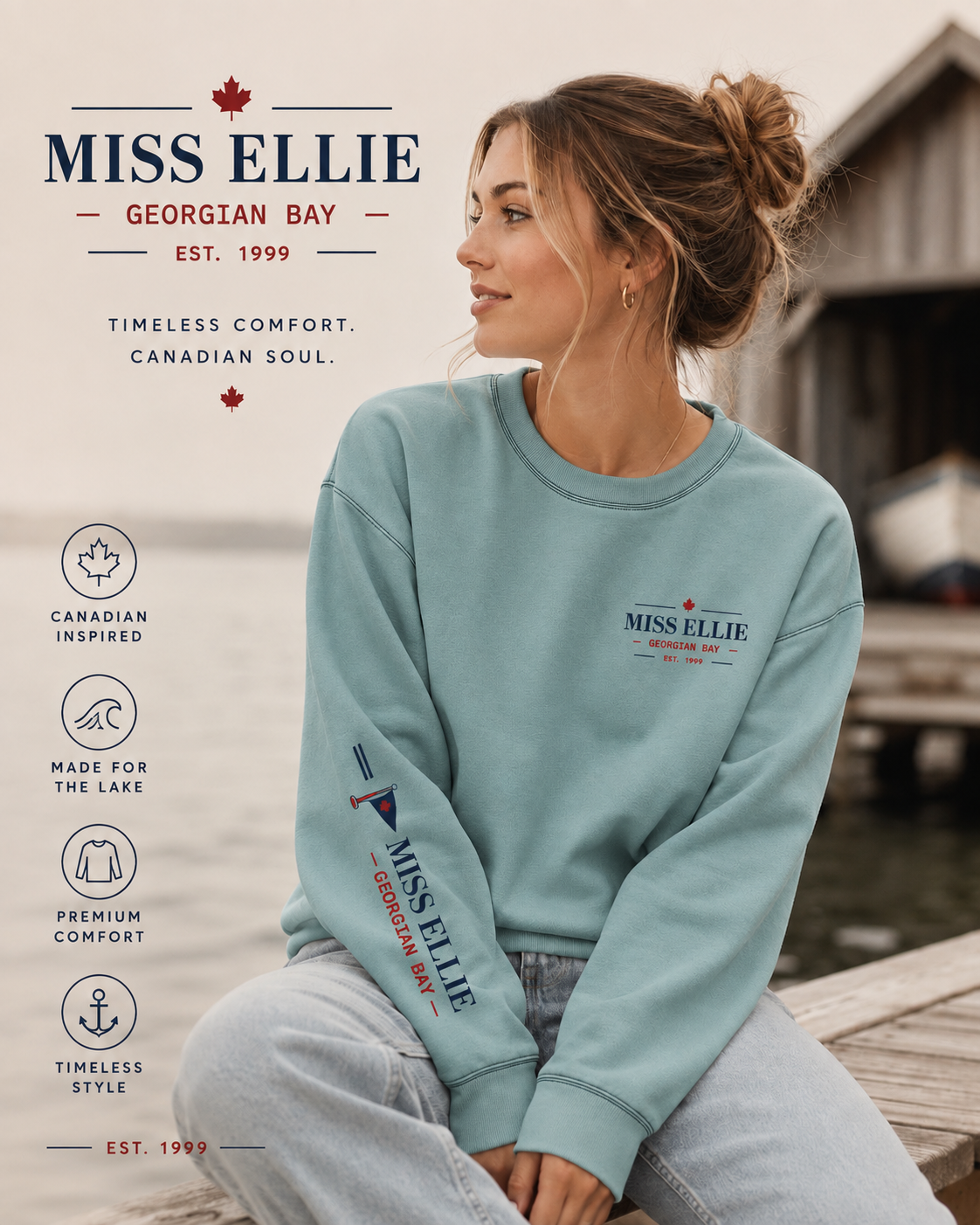 Cedar Club Crewneck Sweatshirt — Wake boat