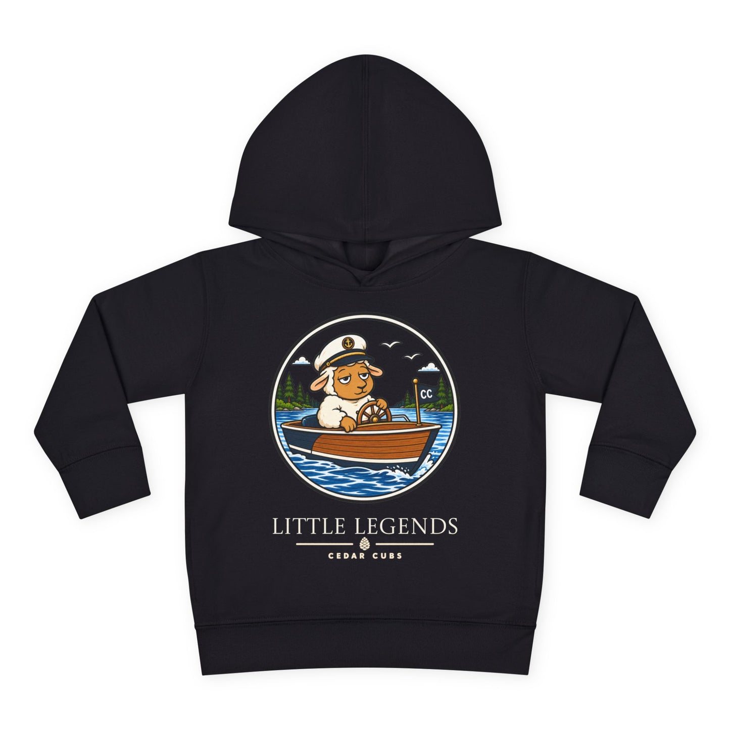 Toddler Hoodie — 'Little Legends' Boat Captain Design | Cedar Cubs Personalized Pullover