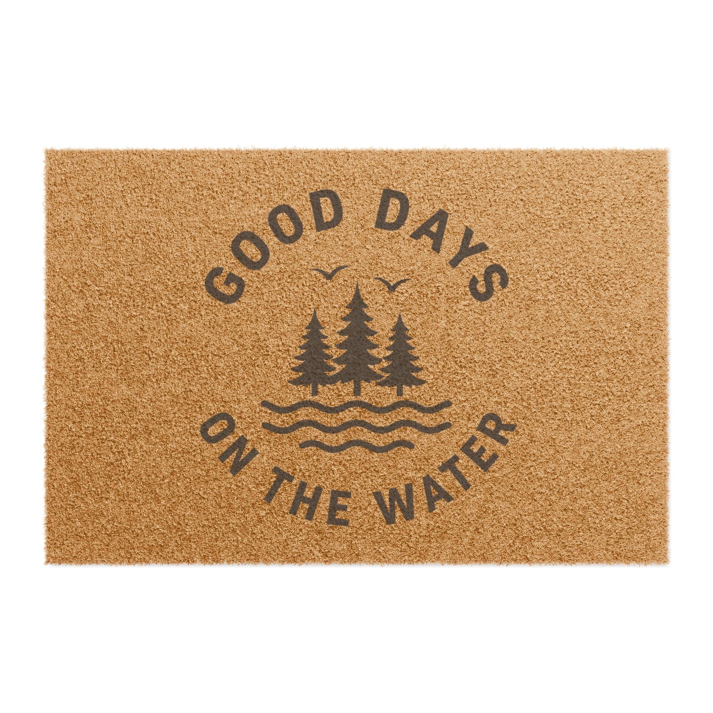 Good Days On The Water Coir Doormat — Lake Cabin Welcome Mat
