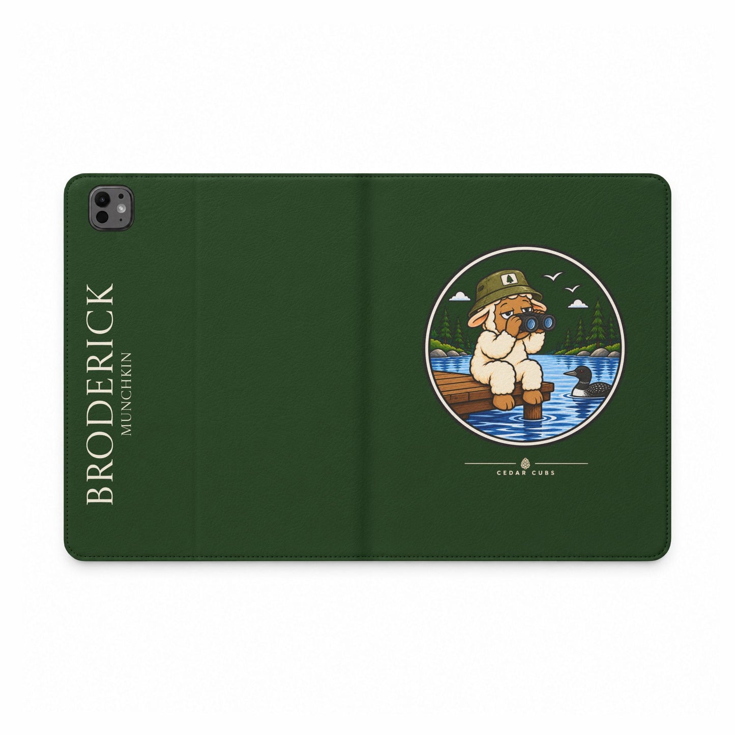 Personalized Tablet Folio Case — Cedar Cubs Sheep Design