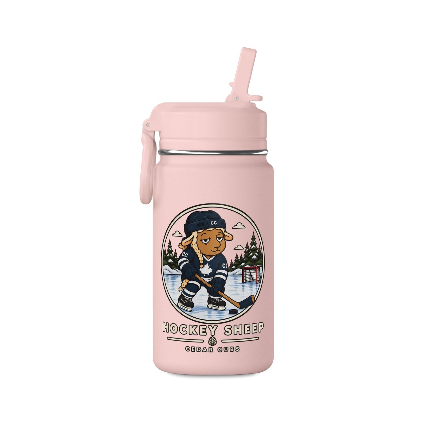 Hockey Sheep Mini Water Bottle — 14oz Kids/Travel Bottle