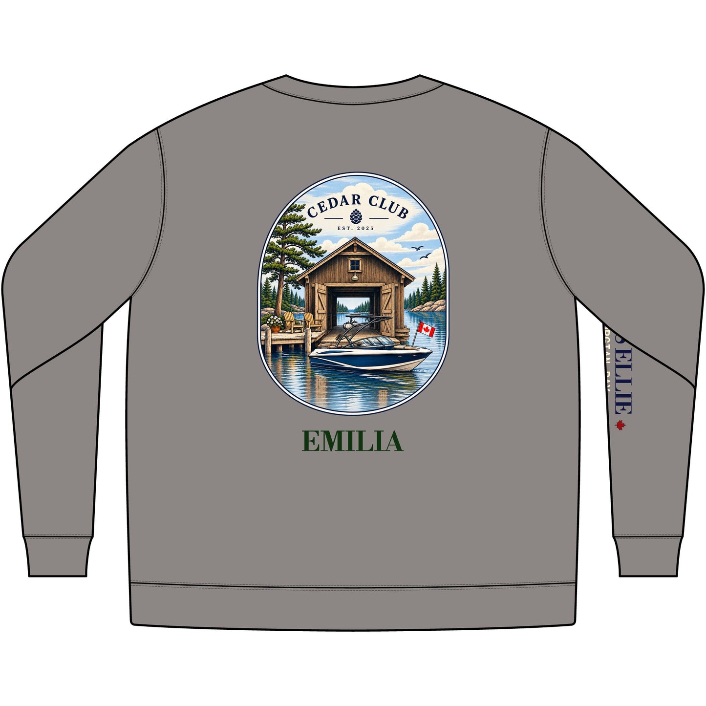 Cedar Club Crewneck Sweatshirt — Wake boat