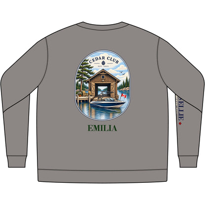 Cedar Club Crewneck Sweatshirt — Wake boat