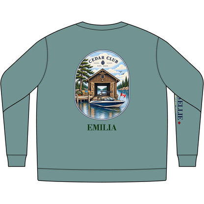 Cedar Club Crewneck Sweatshirt — Wake boat
