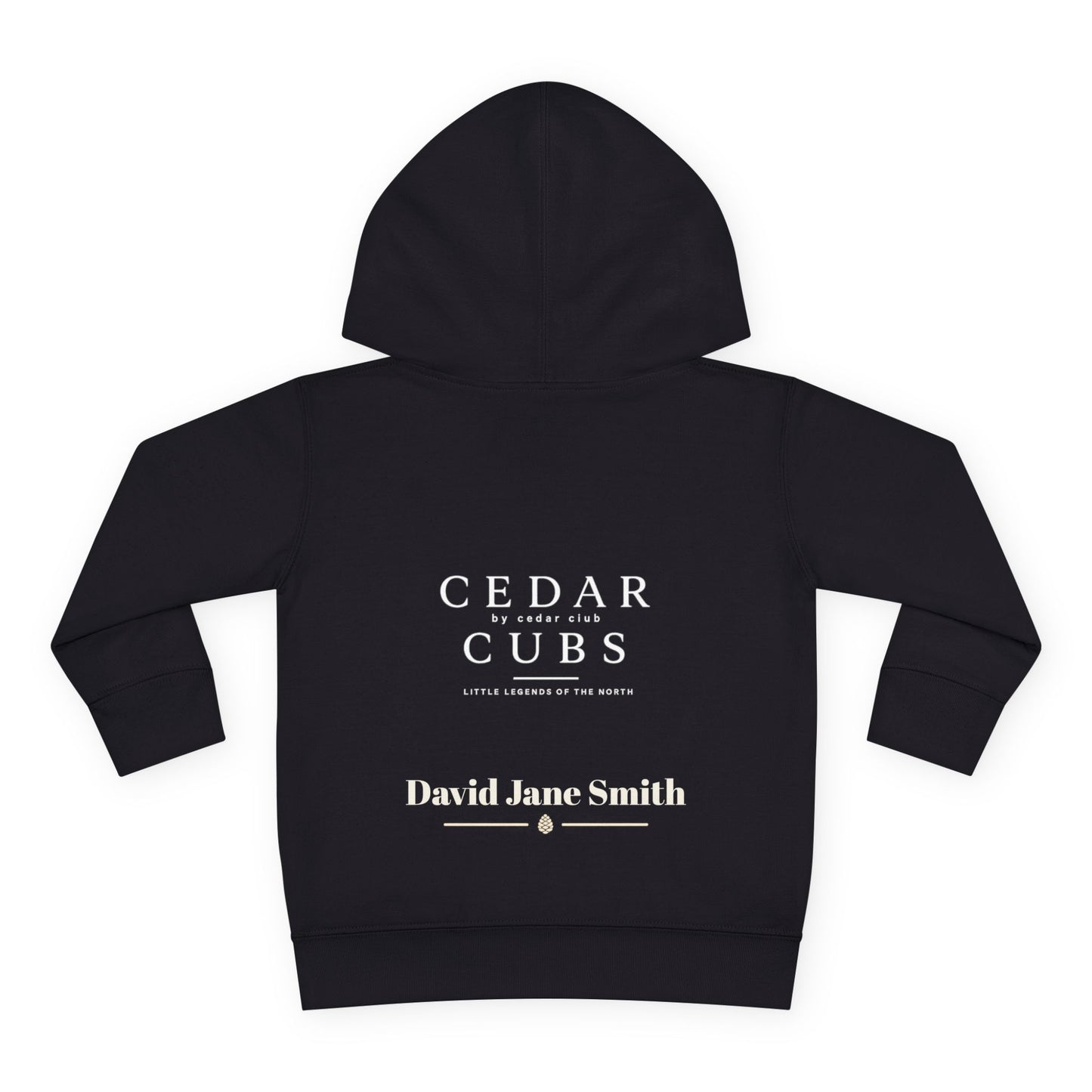 Toddler Hoodie — 'Little Legends' Fishing Design | Cedar Cubs Personalized Pullover