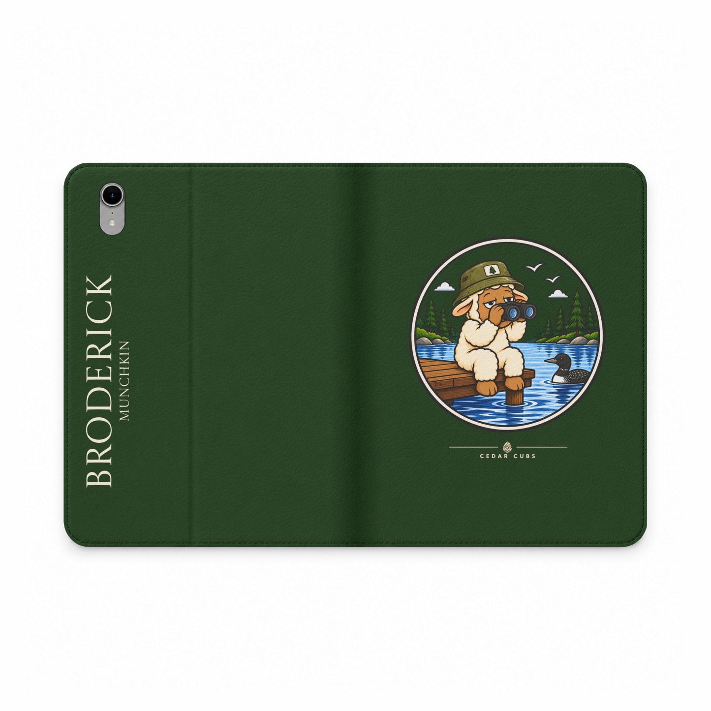 Personalized Tablet Folio Case — Cedar Cubs Sheep Design