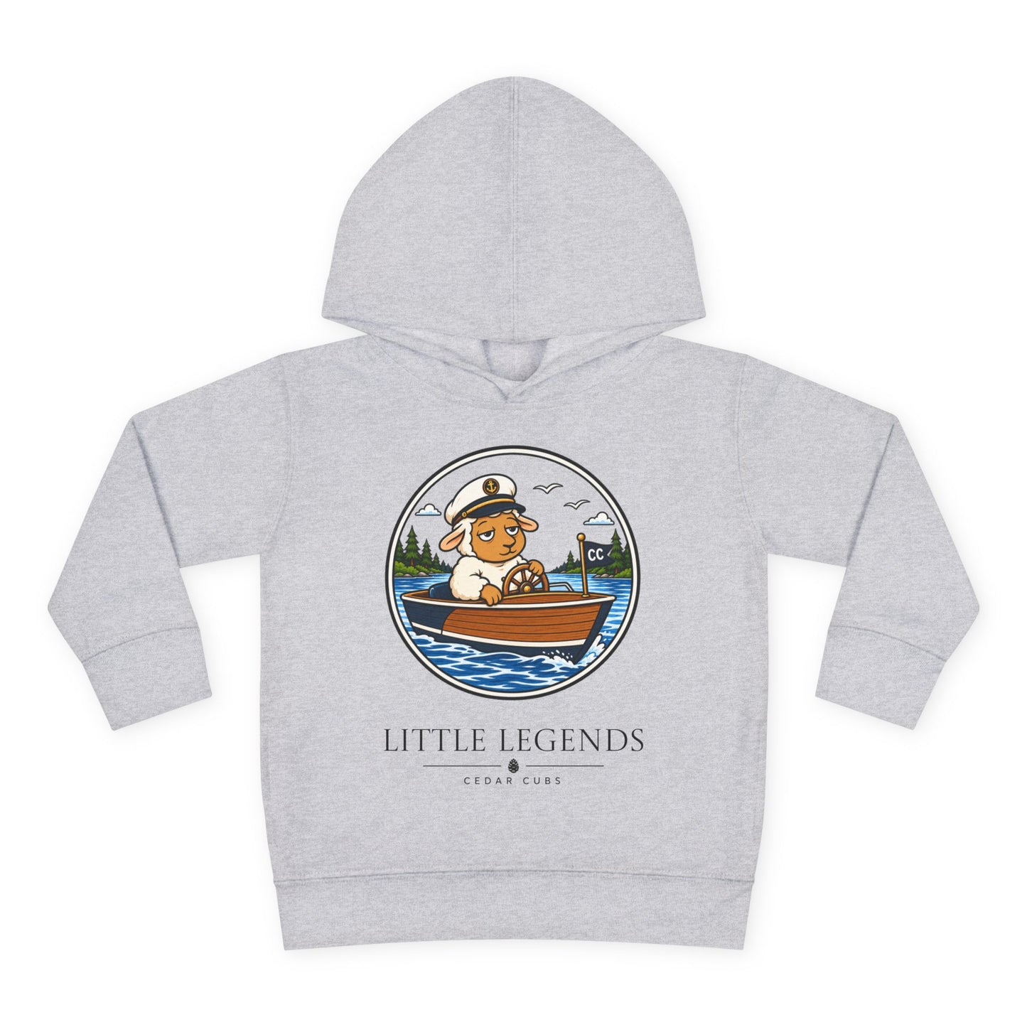 Toddler Hoodie — 'Little Legends' Boat Captain Design | Cedar Cubs Personalized Pullover