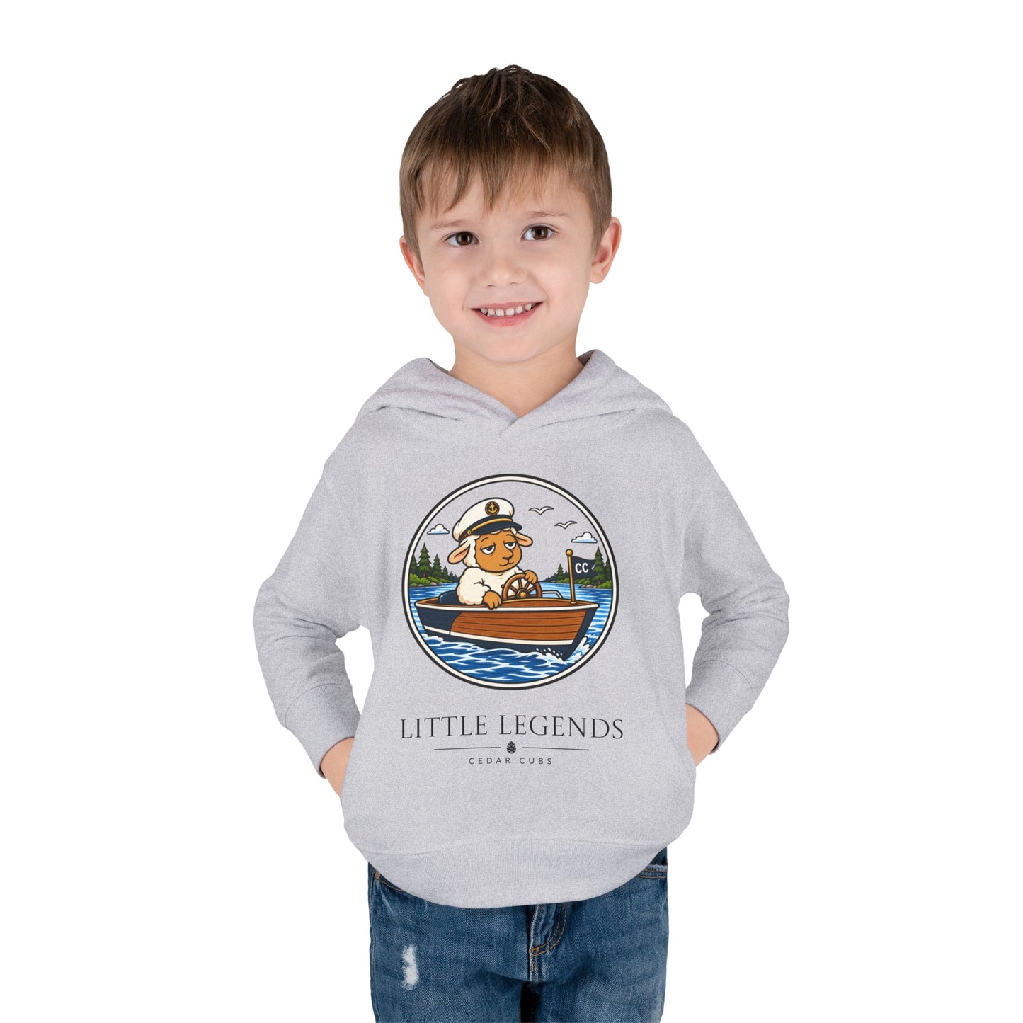 Toddler Hoodie — 'Little Legends' Boat Captain Design | Cedar Cubs Personalized Pullover
