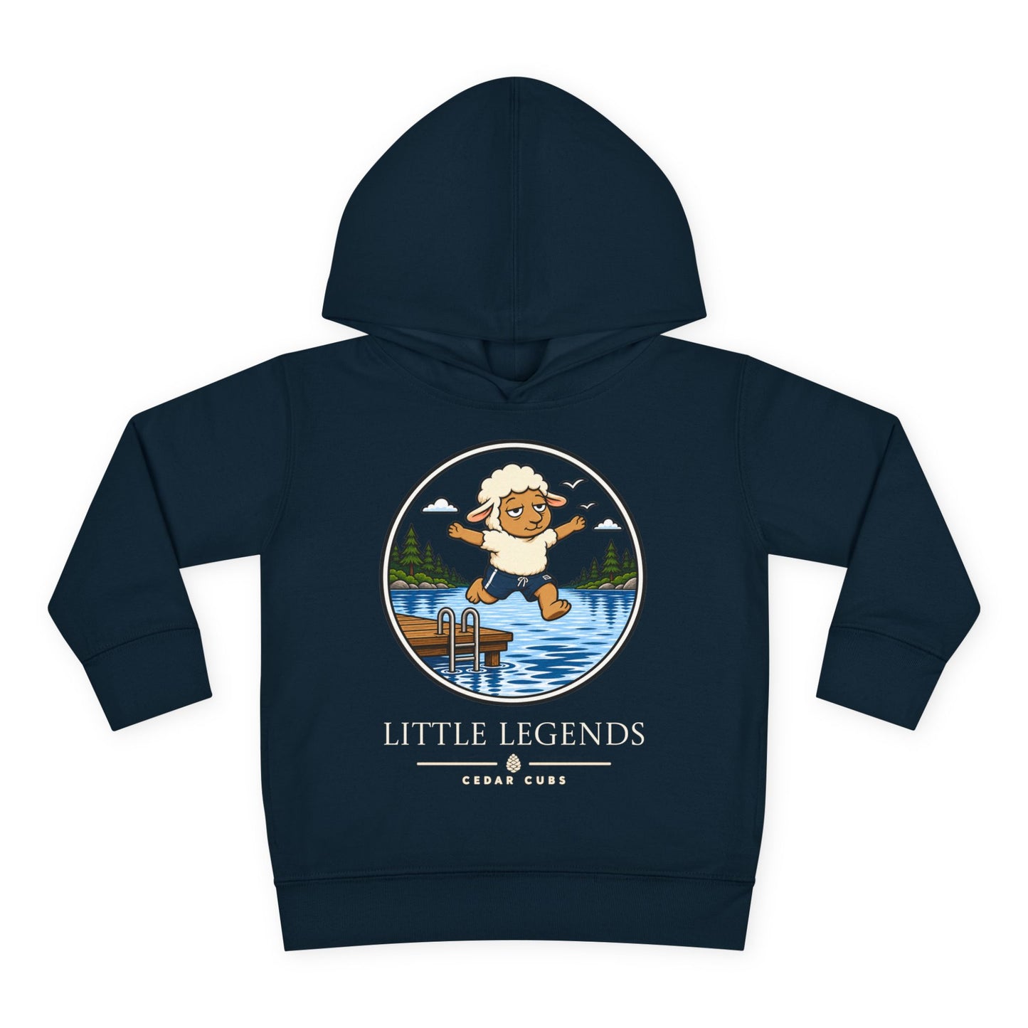 Toddler Hoodie — 'Little Legends' Dock Jump Design | Cedar Cubs Personalized Pullover