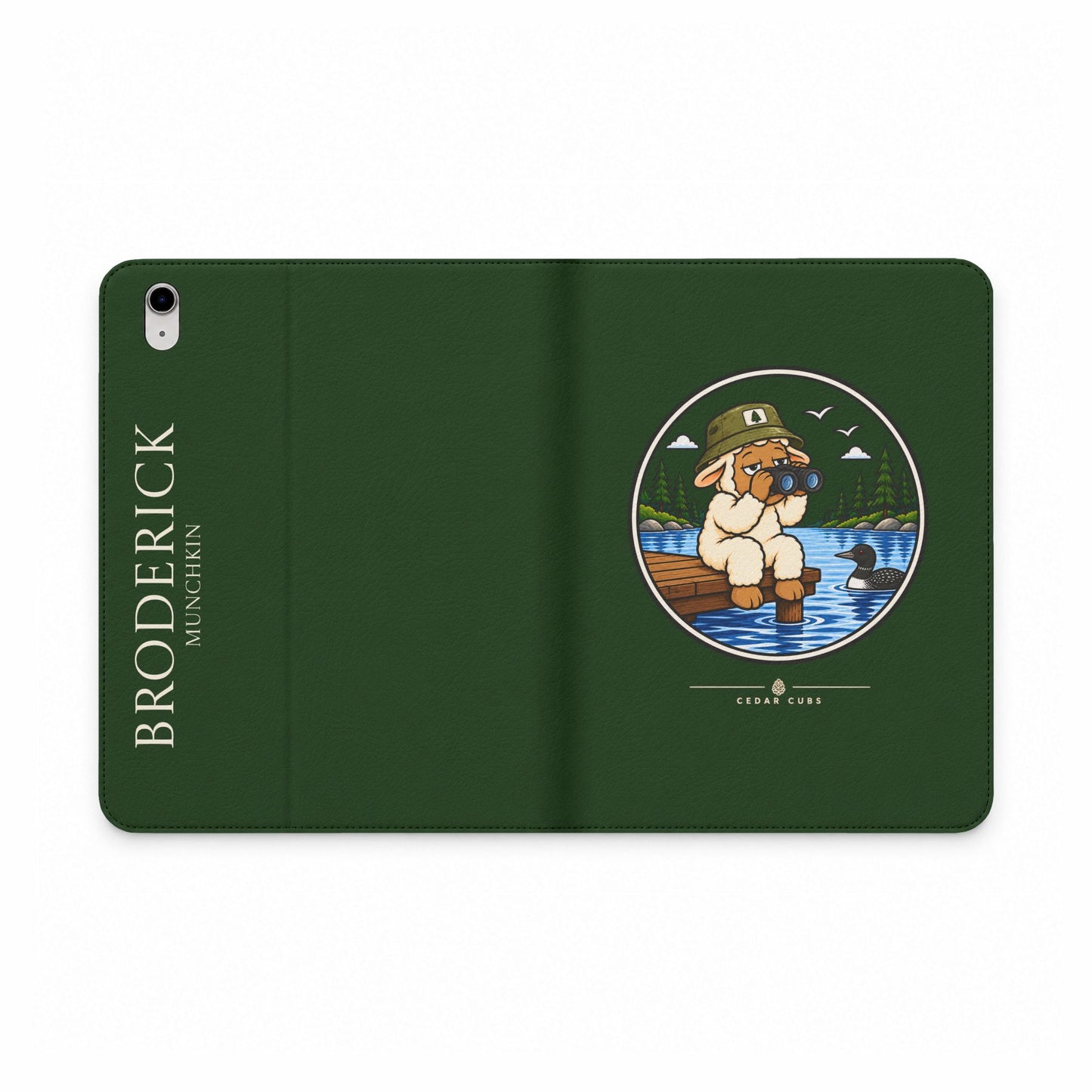 Personalized Tablet Folio Case — Cedar Cubs Sheep Design