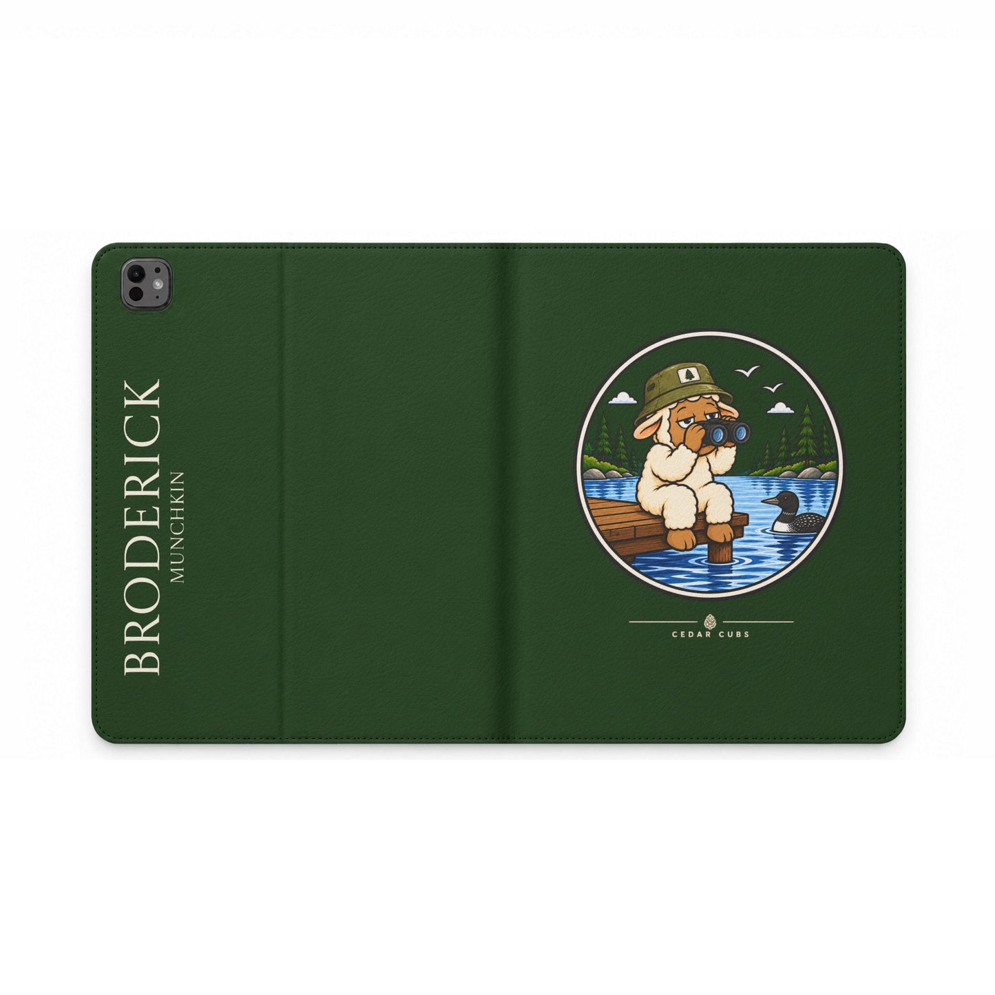 Personalized Tablet Folio Case — Cedar Cubs Sheep Design