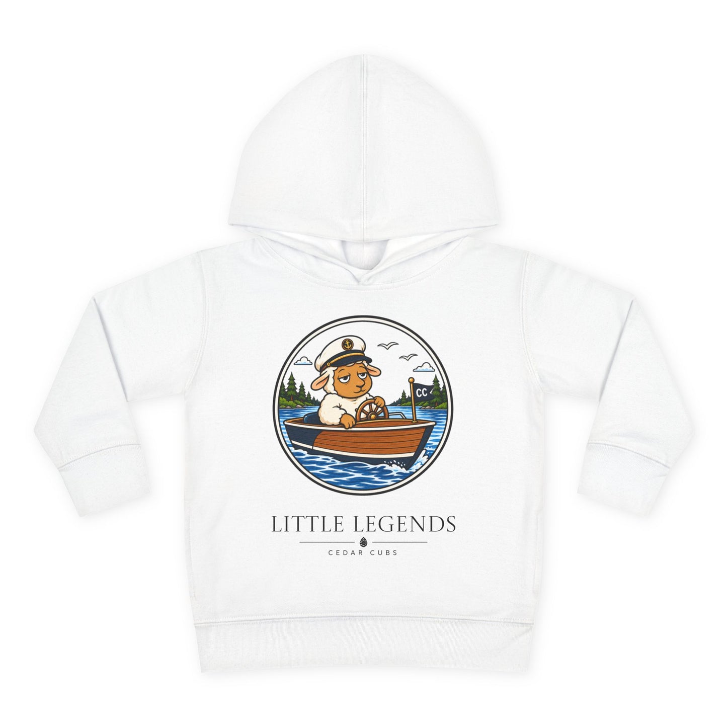 Toddler Hoodie — 'Little Legends' Boat Captain Design | Cedar Cubs Personalized Pullover