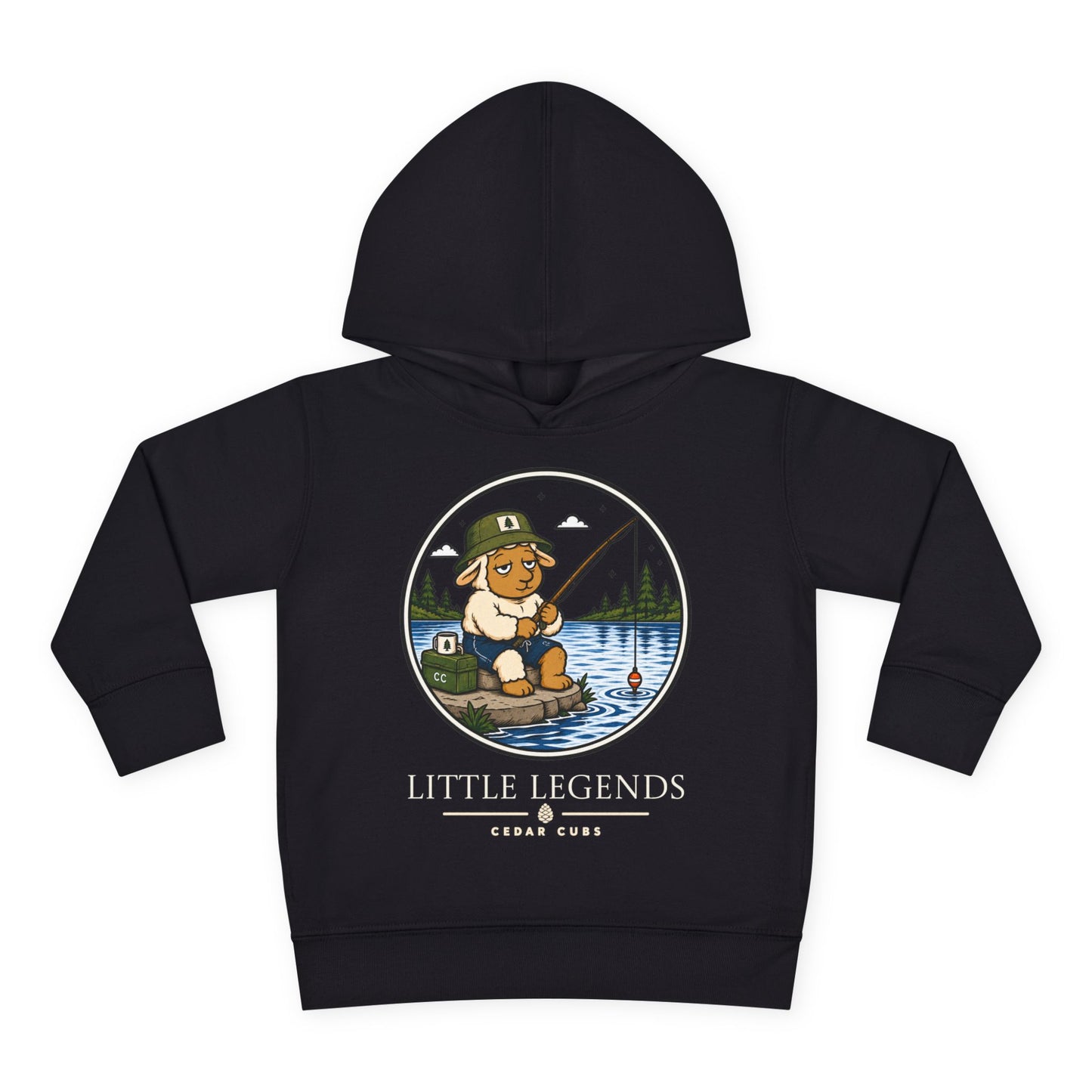 Toddler Hoodie — 'Little Legends' Fishing Design | Cedar Cubs Personalized Pullover