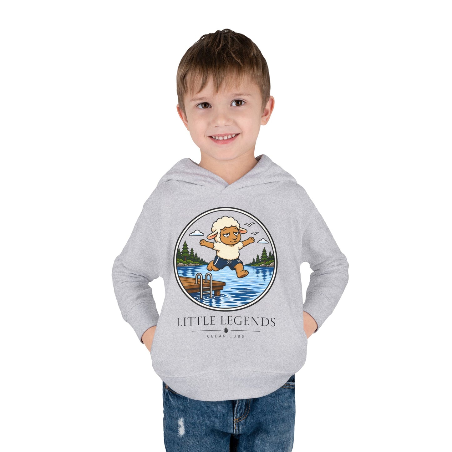Toddler Hoodie — 'Little Legends' Dock Jump Design | Cedar Cubs Personalized Pullover