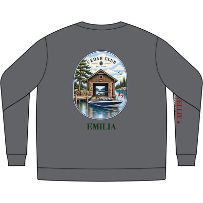 Cedar Club Crewneck Sweatshirt — Wake boat
