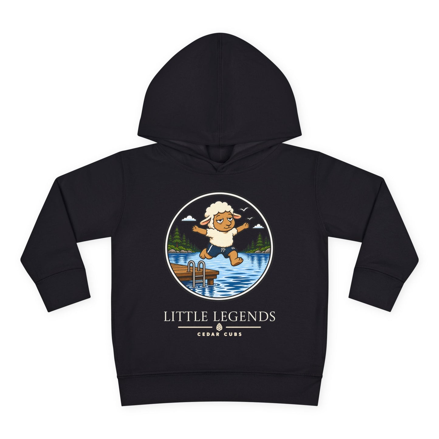 Toddler Hoodie — 'Little Legends' Dock Jump Design | Cedar Cubs Personalized Pullover