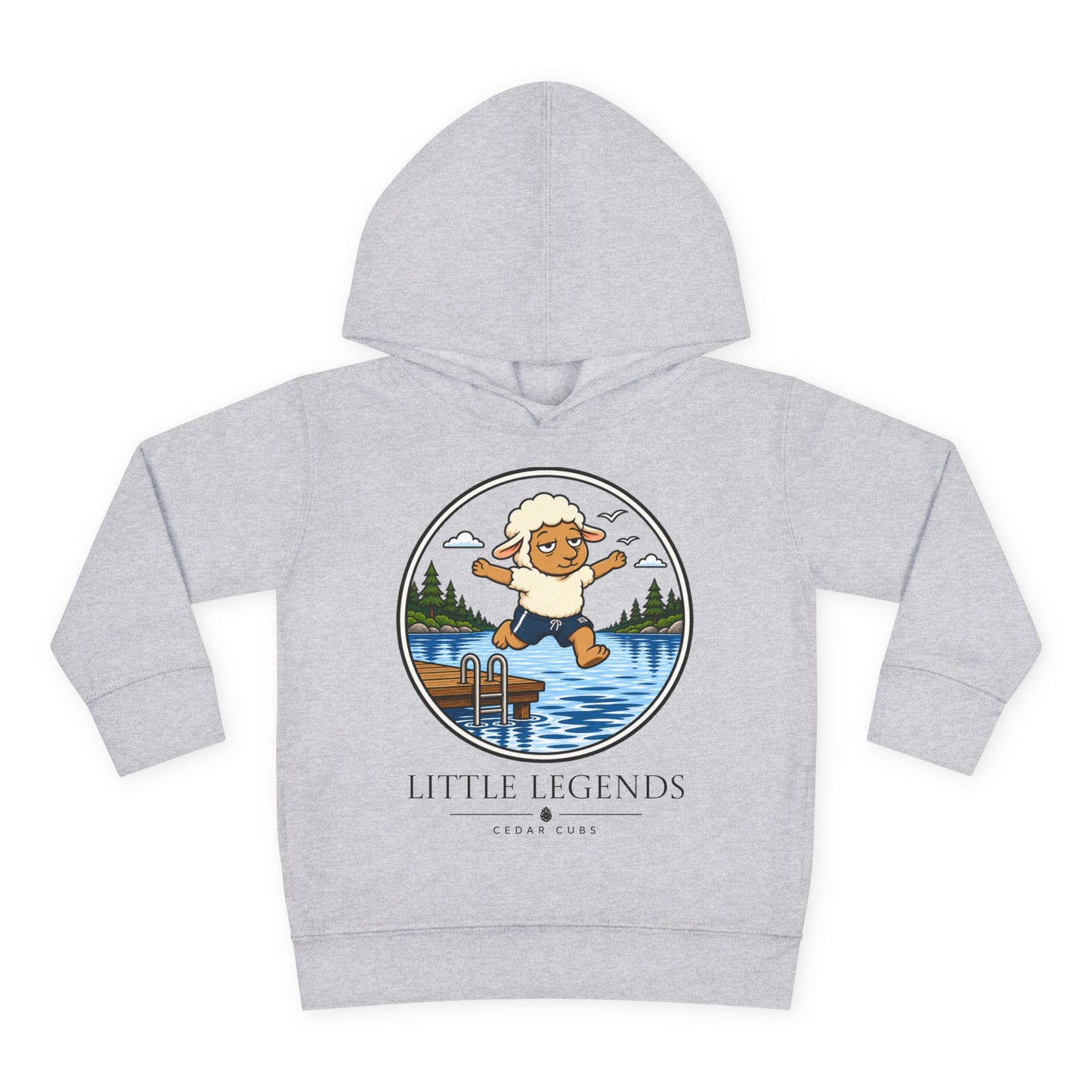 Toddler Hoodie — 'Little Legends' Dock Jump Design | Cedar Cubs Personalized Pullover