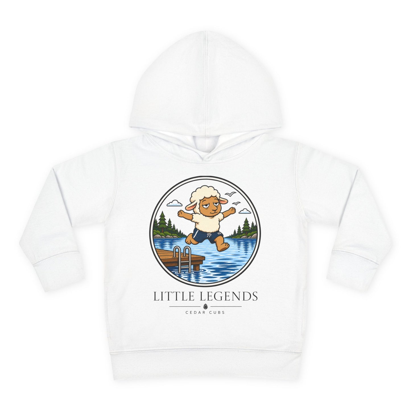 Toddler Hoodie — 'Little Legends' Dock Jump Design | Cedar Cubs Personalized Pullover