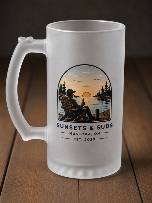 Frosted Glass Beer Mug —  Pint Glass