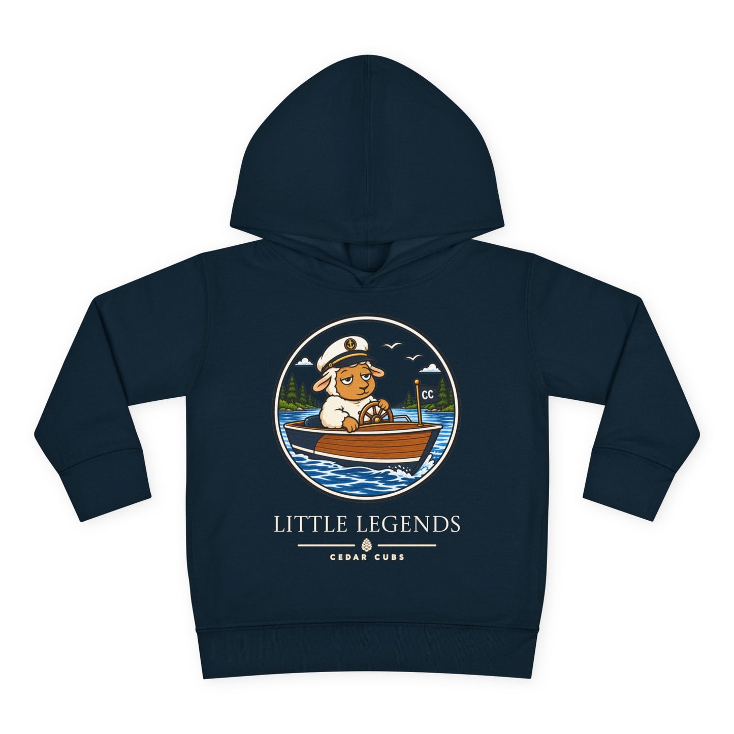 Toddler Hoodie — 'Little Legends' Boat Captain Design | Cedar Cubs Personalized Pullover