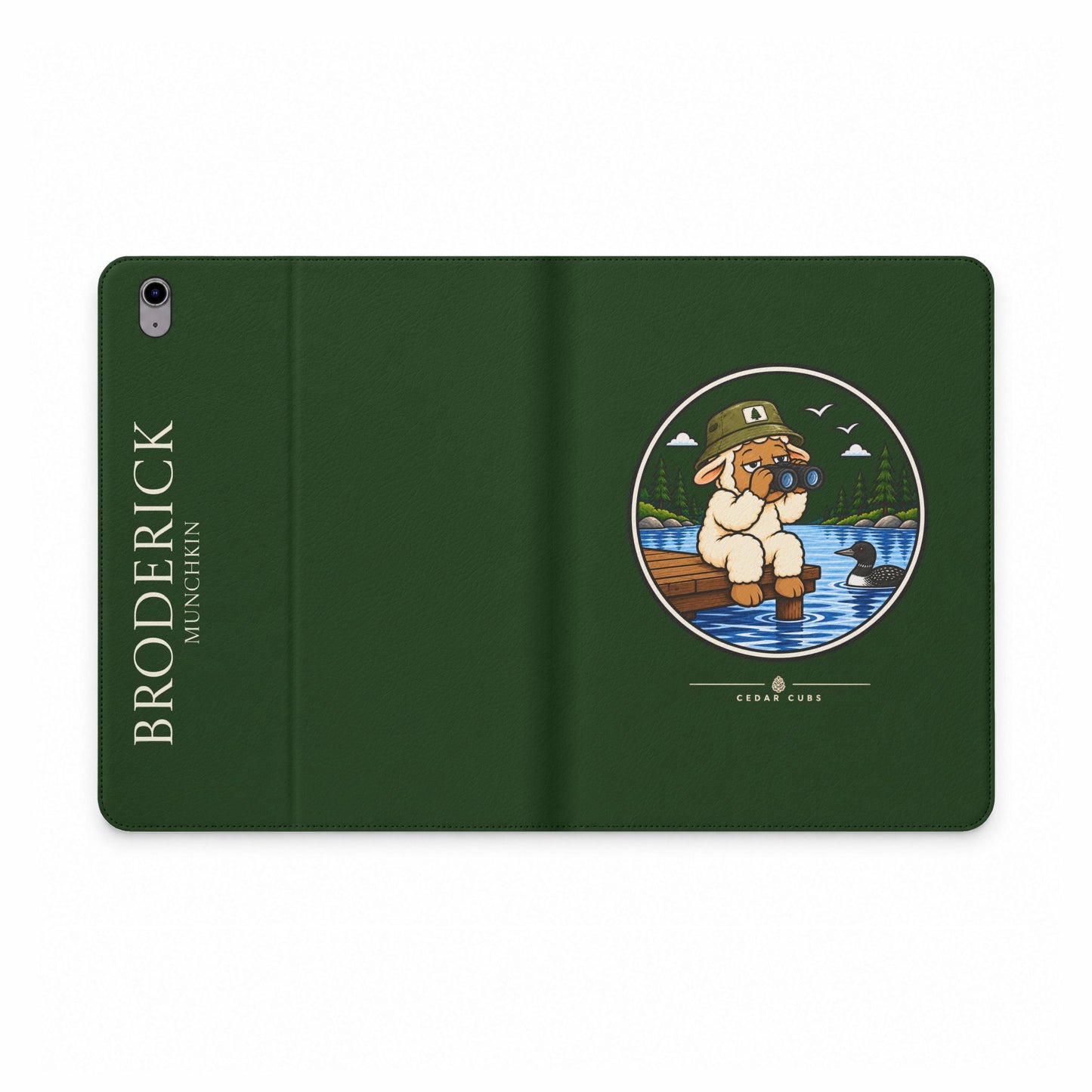 Personalized Tablet Folio Case — Cedar Cubs Sheep Design
