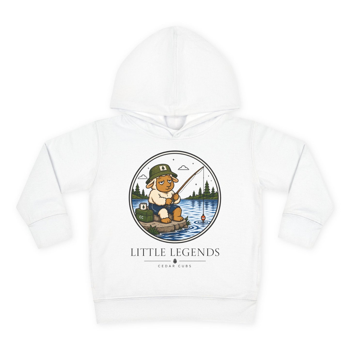Toddler Hoodie — 'Little Legends' Fishing Design | Cedar Cubs Personalized Pullover