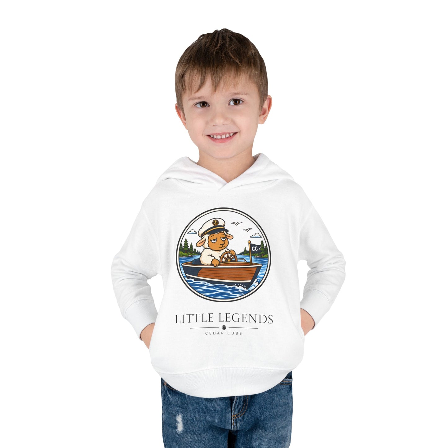 Toddler Hoodie — 'Little Legends' Boat Captain Design | Cedar Cubs Personalized Pullover