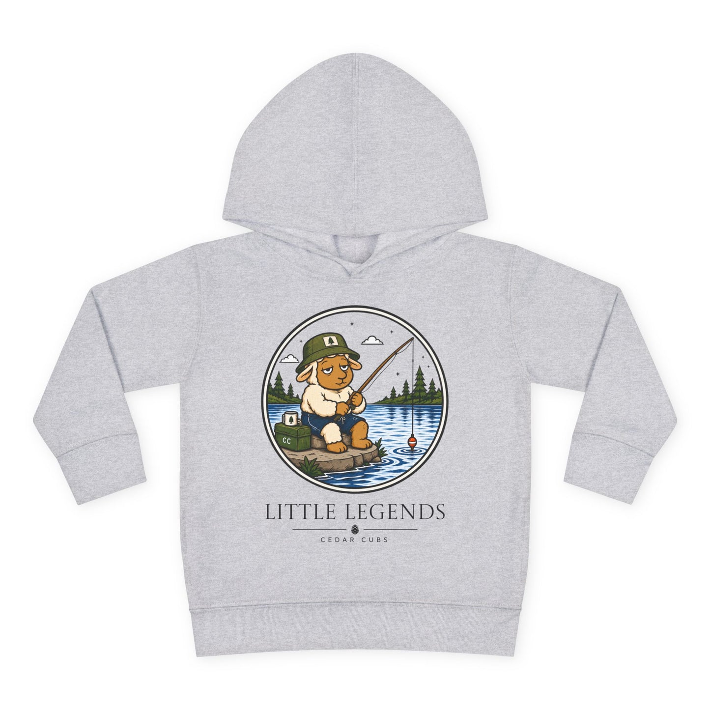 Toddler Hoodie — 'Little Legends' Fishing Design | Cedar Cubs Personalized Pullover