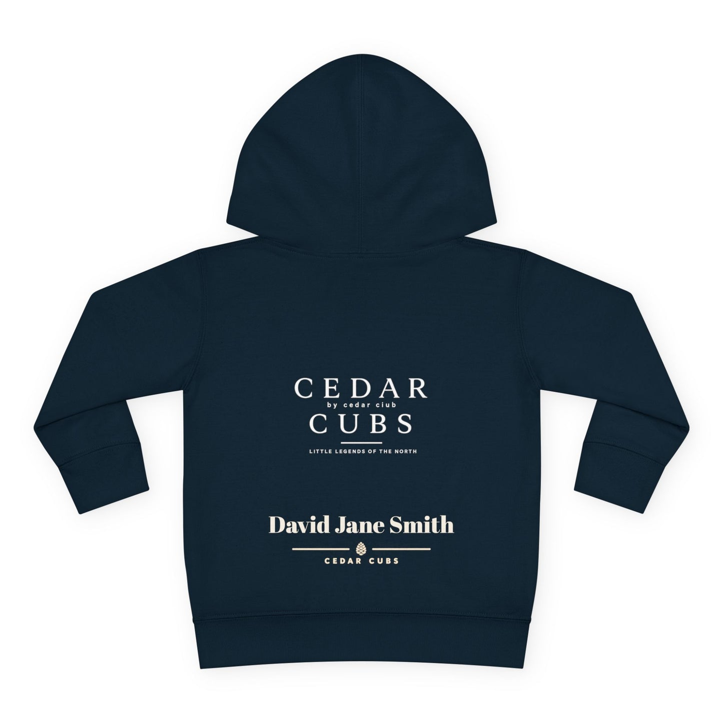 Toddler Hoodie — 'Little Legends' Fishing Design | Cedar Cubs Personalized Pullover