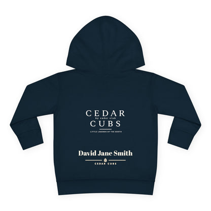 Toddler Hoodie — 'Little Legends' Fishing Design | Cedar Cubs Personalized Pullover