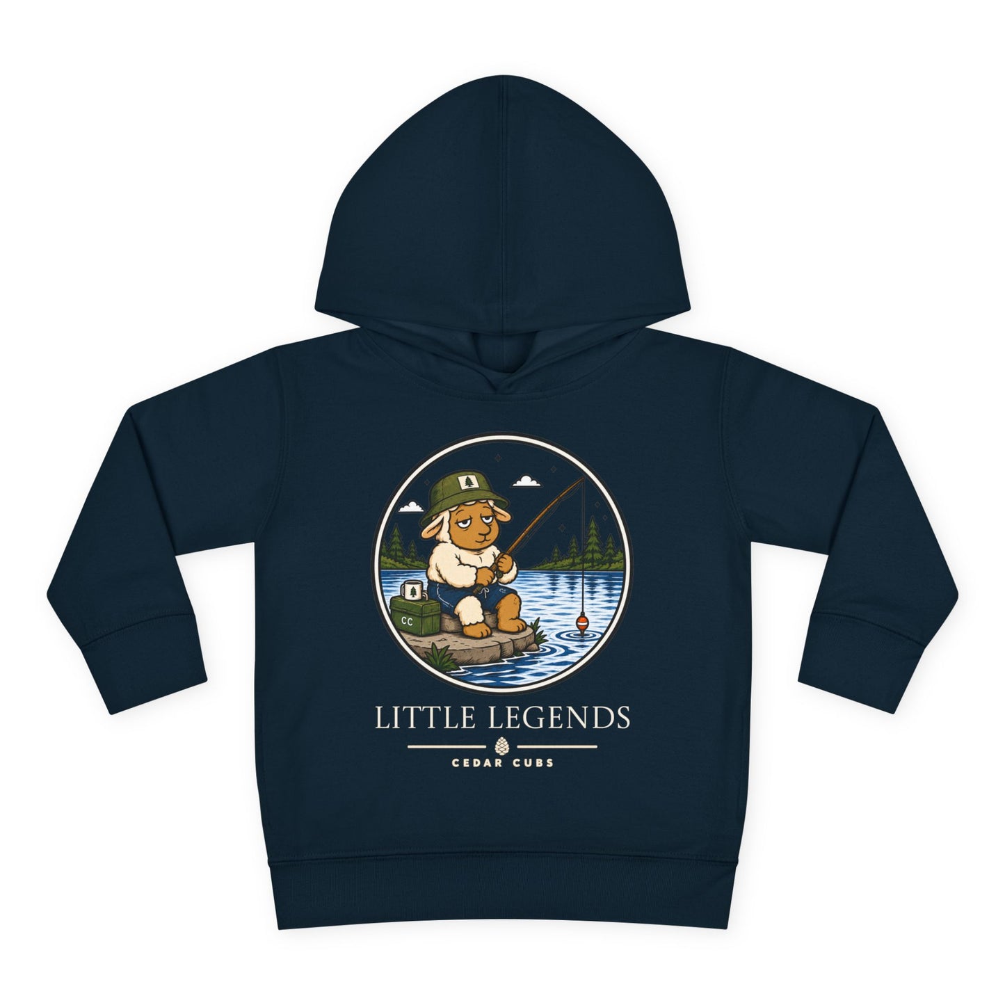 Toddler Hoodie — 'Little Legends' Fishing Design | Cedar Cubs Personalized Pullover