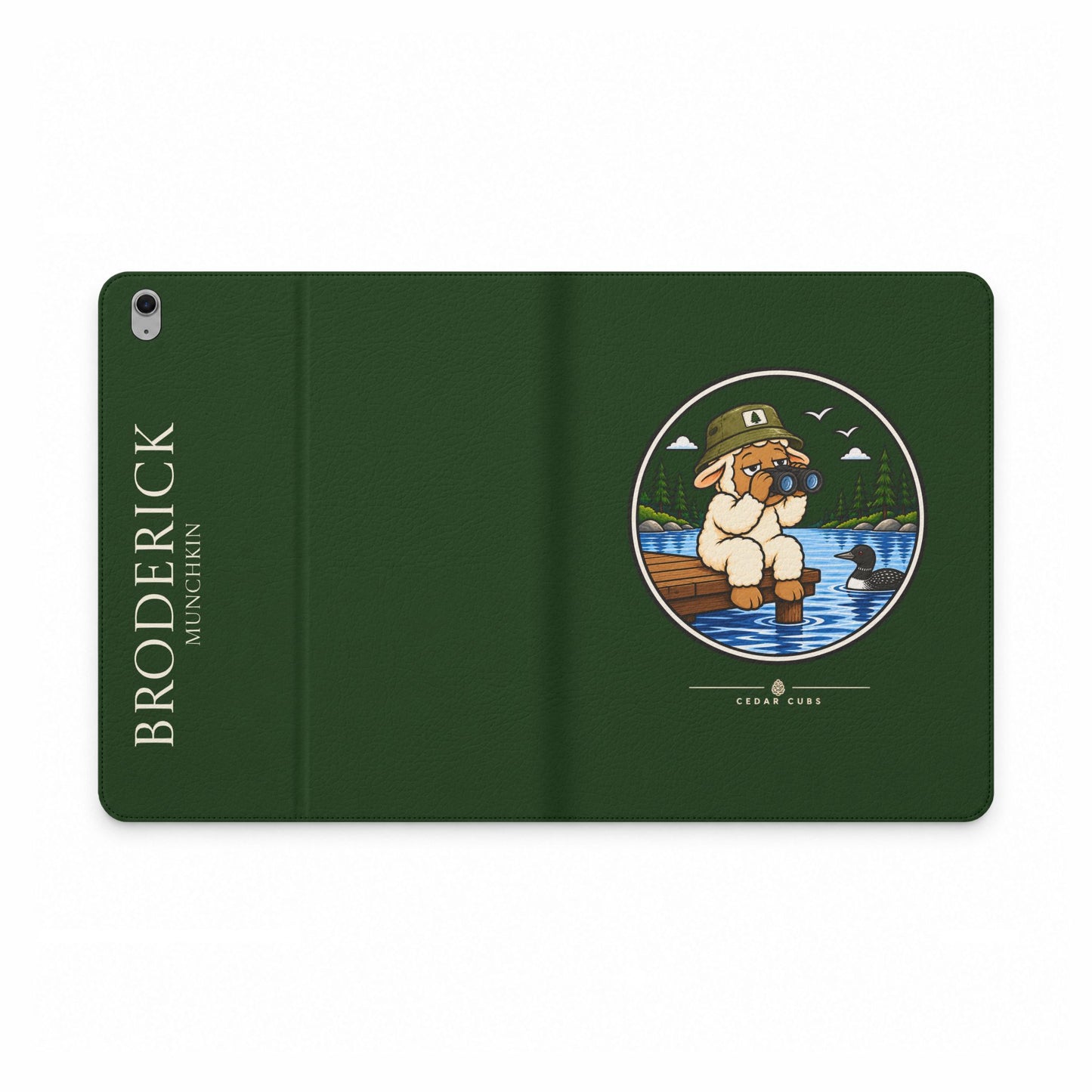 Personalized Tablet Folio Case — Cedar Cubs Sheep Design