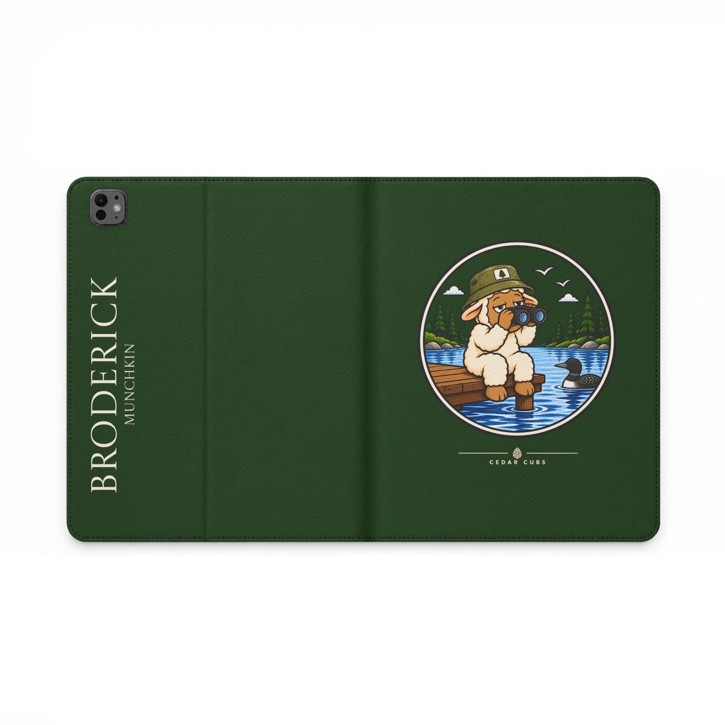 Personalized Tablet Folio Case — Cedar Cubs Sheep Design
