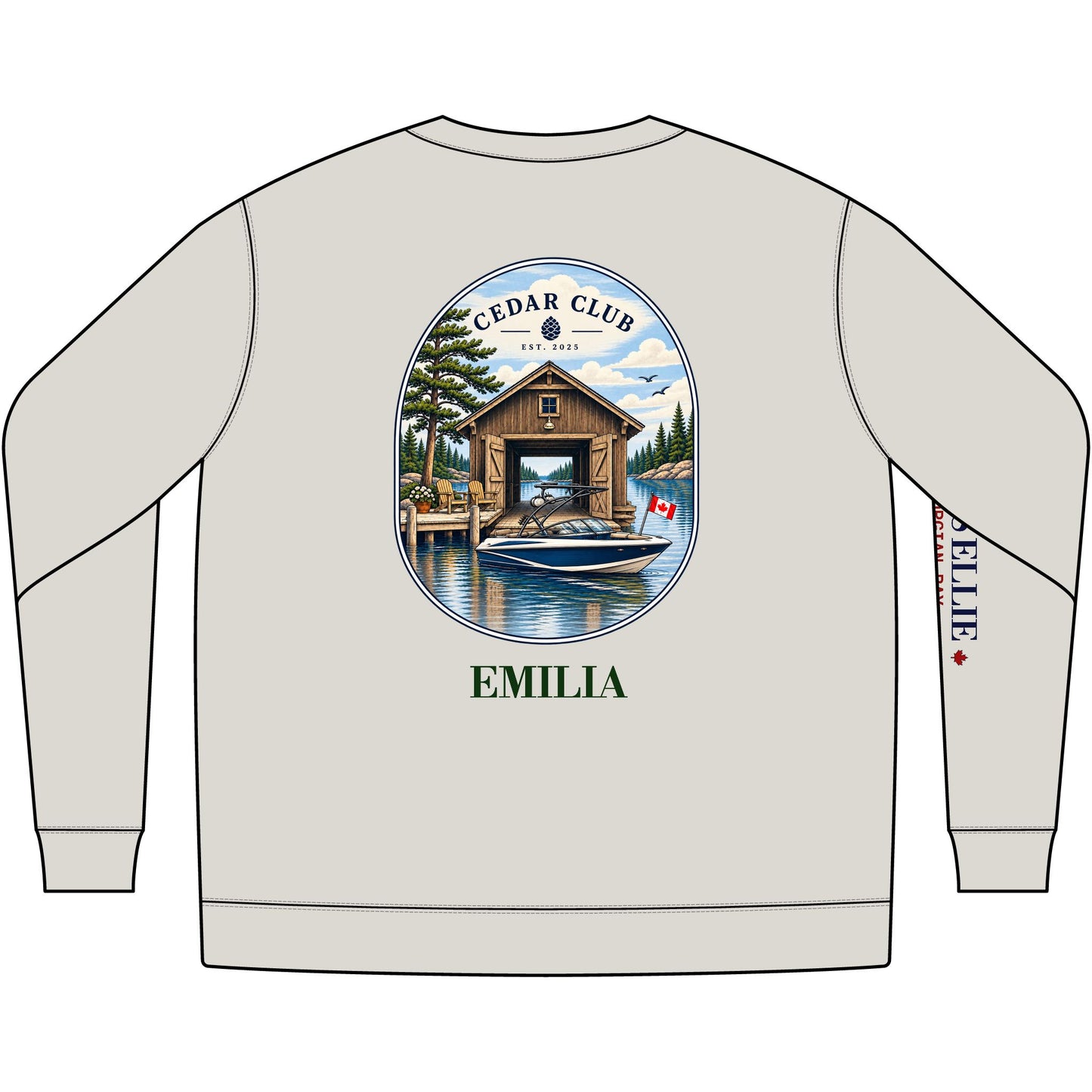 Cedar Club Crewneck Sweatshirt — Wake boat