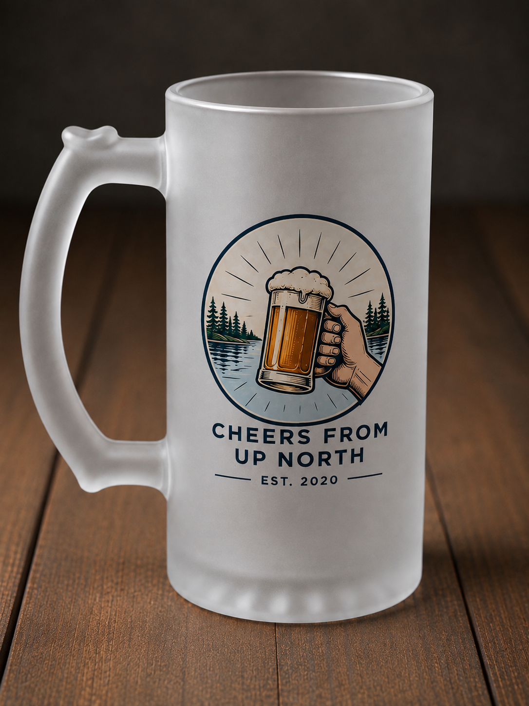 Frosted Glass Beer Mug —  Pint Glass